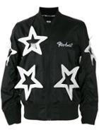 Ktz Star Appliqué Bomber Jacket, Adult Unisex, Size: Xl, Black, Polyester