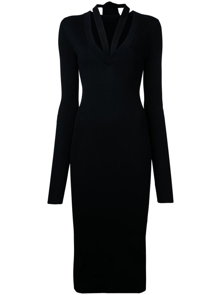Dion Lee - Placket Tie Longsleeved Dress - Women - Nylon/rayon - 8, Black, Nylon/rayon