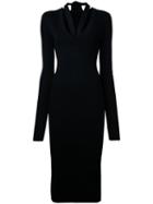 Dion Lee - Placket Tie Longsleeved Dress - Women - Nylon/rayon - 8, Black, Nylon/rayon