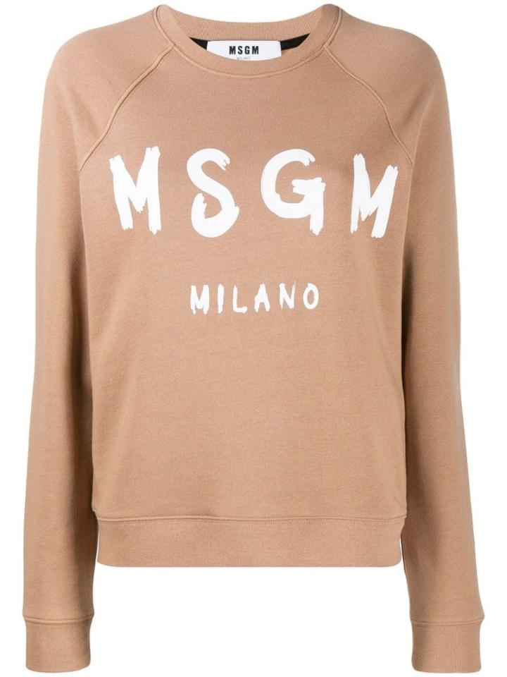Msgm Long Sleeved Sweater - Neutrals