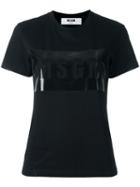 Msgm Logo Print T-shirt, Women's, Size: Medium, Black, Cotton