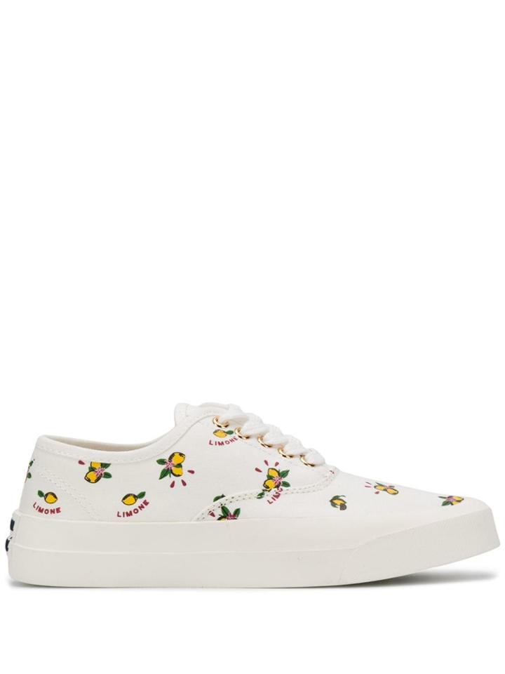 Maison Kitsuné Lemon Print Sneakers - White