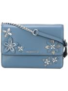 Michael Michael Kors Floral Applique Shoulder Bag, Women's, Blue, Leather/metal
