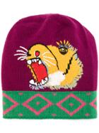Gucci Roaring Tiger Beanie - Pink & Purple