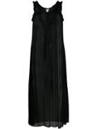 Issey Miyake Pre-owned Sleeveless Pleated Maxi Dress - Black