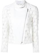 Yigal Azrouel Hibiscus Lace Moto Jacket, Women's, Size: 2, White, Polyester