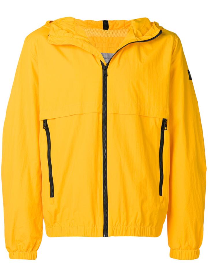 Calvin Klein Jeans Zipped Hooded Jacket - Yellow & Orange