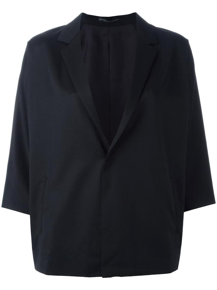 Y's Three-quarters Boxy Blazer, Women's, Size: Small, Black, Cupro/wool