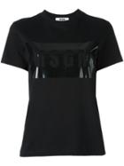 Msgm Logo Print T-shirt, Women's, Size: Large, Black, Cotton