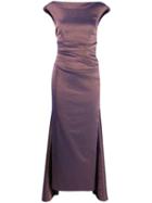 Talbot Runhof Iridescent Gazar Long Dress - Purple