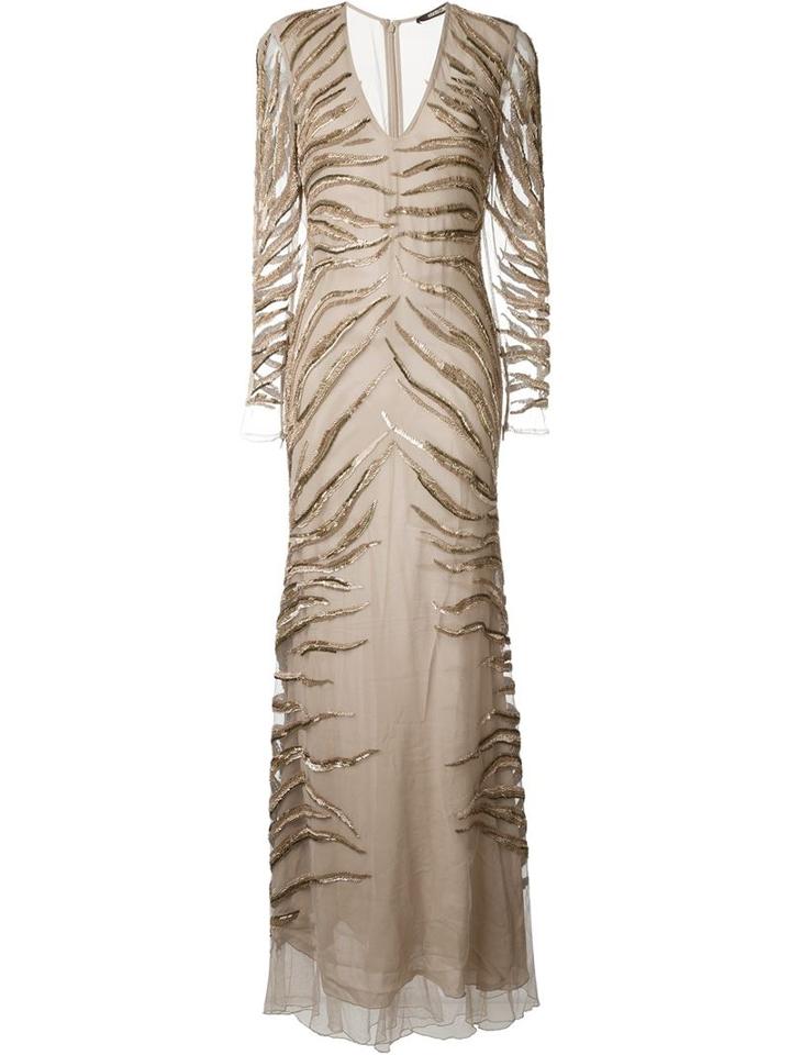 Roberto Cavalli Beaded Embroidery Gown