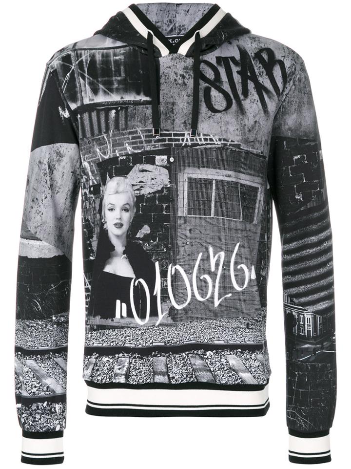 Dolce & Gabbana Marilyn Monroe Graffiti Print Hoodie - Black