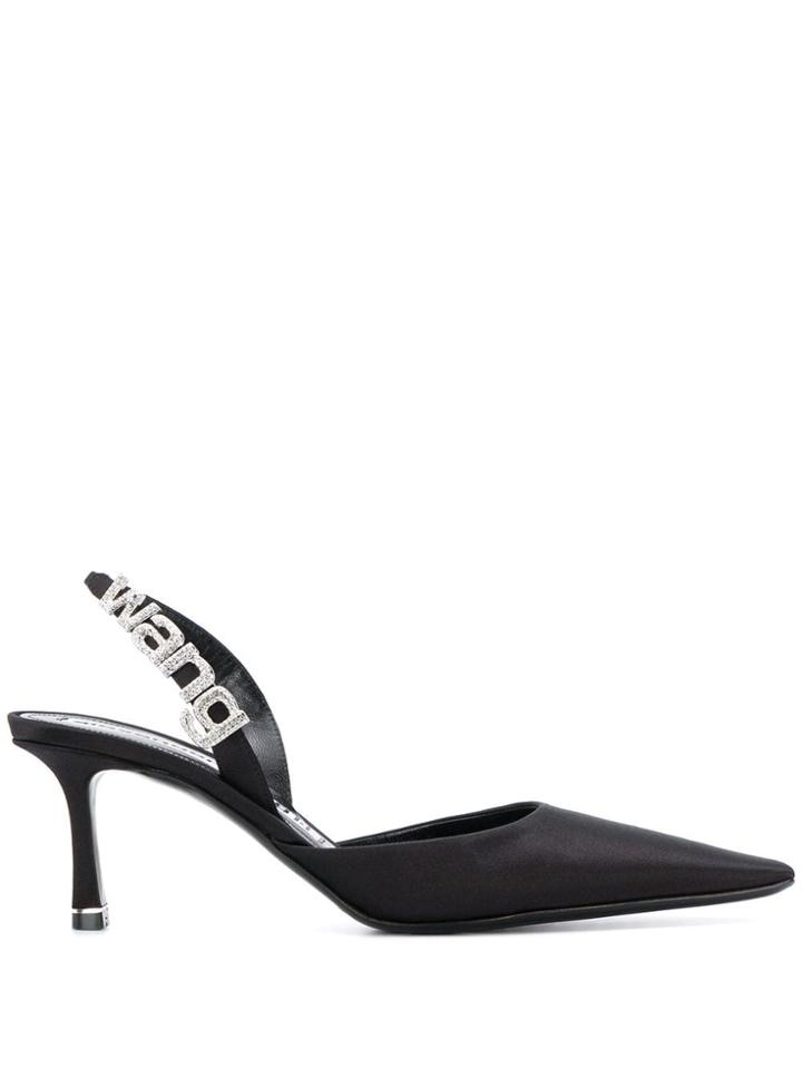 Alexander Wang Grace Satin Slingbacks - Black