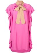 No21 Bow Detailed Ruffled Dress - Pink