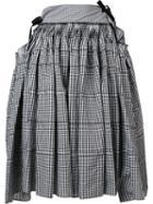 Comme Des Garçons Tricot Checked Full Skirt, Women's, Size: Small, Black, Cotton