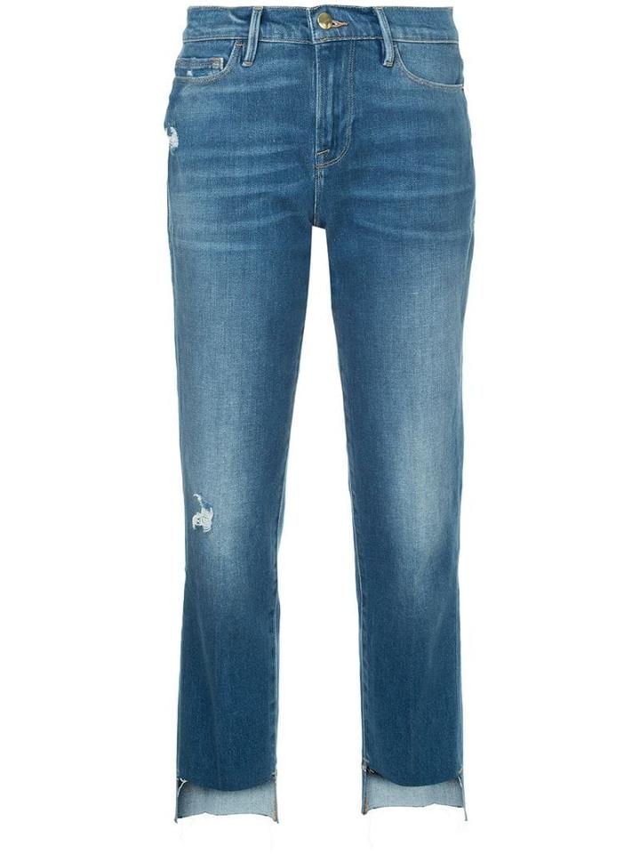 Frame High Low Hem Jeans - Blue