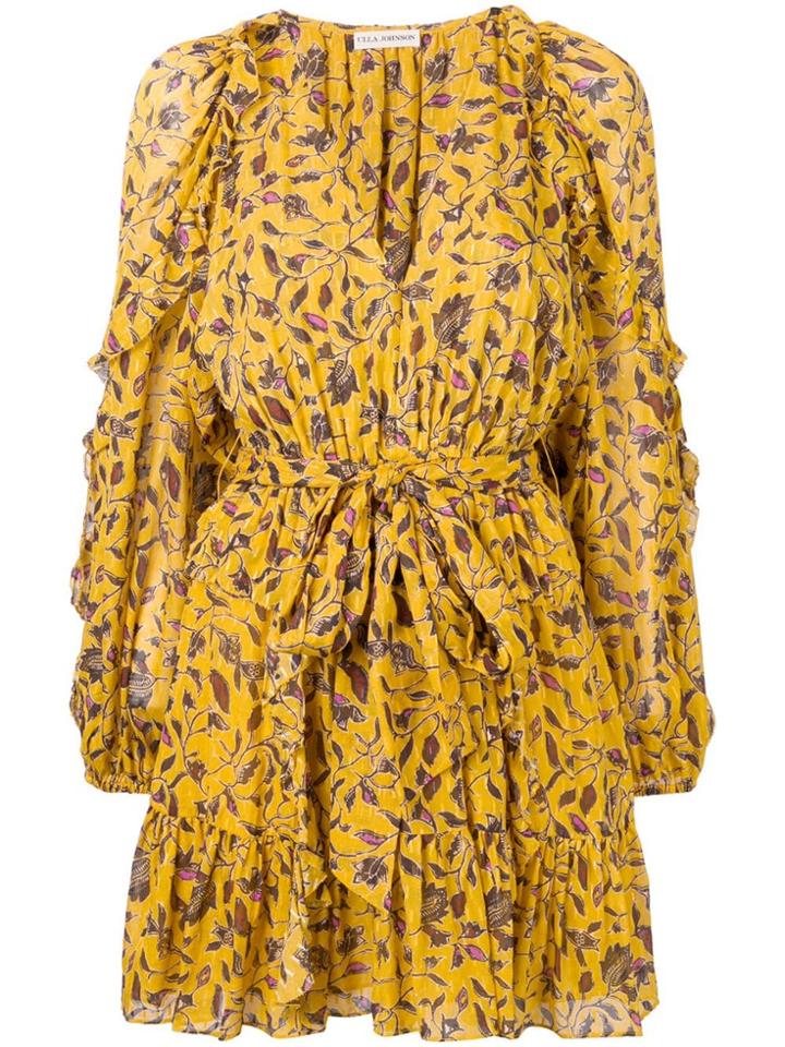 Ulla Johnson Printed Mini Dress - Yellow