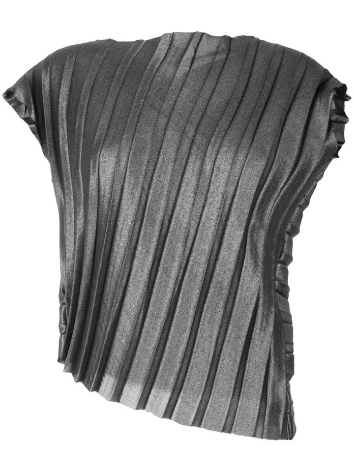 Zambesi Diagonal Pleat Top - Metallic