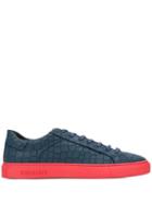 Hide & Jack Low-top Croc-effect Sneakers - Blue