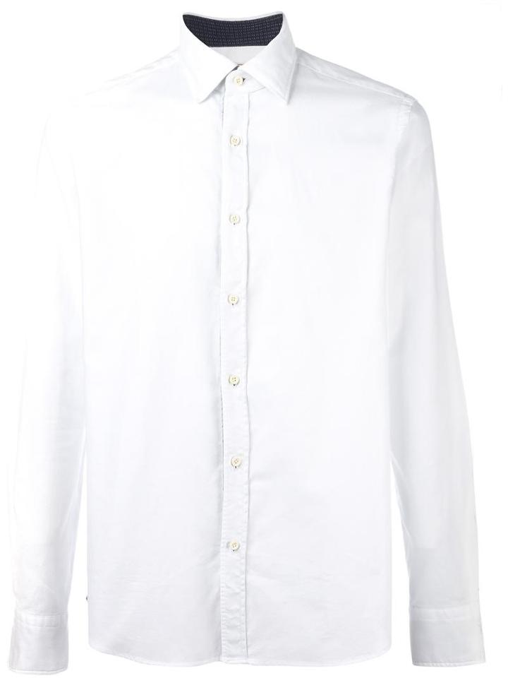 Xacus Plain Shirt, Men's, Size: 43, White, Cotton