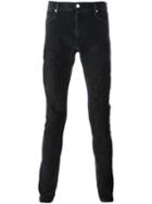Road To Awe Skinny Fit Embroidered Jeans, Men's, Size: 31, Black, Cotton/polyurethane