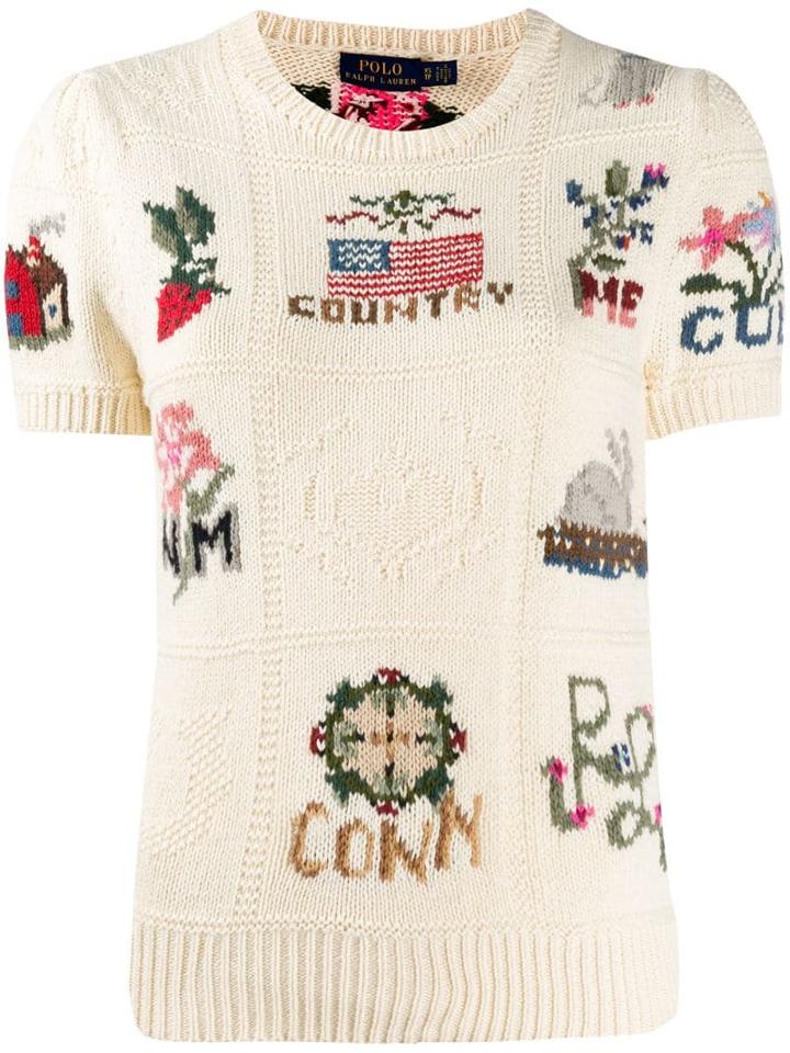 Polo Ralph Lauren Short-sleeved Knitted Top - Neutrals