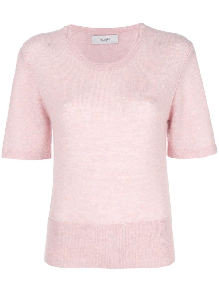 Pringle Of Scotland Short-sleeve Fitted Sweater - Pink