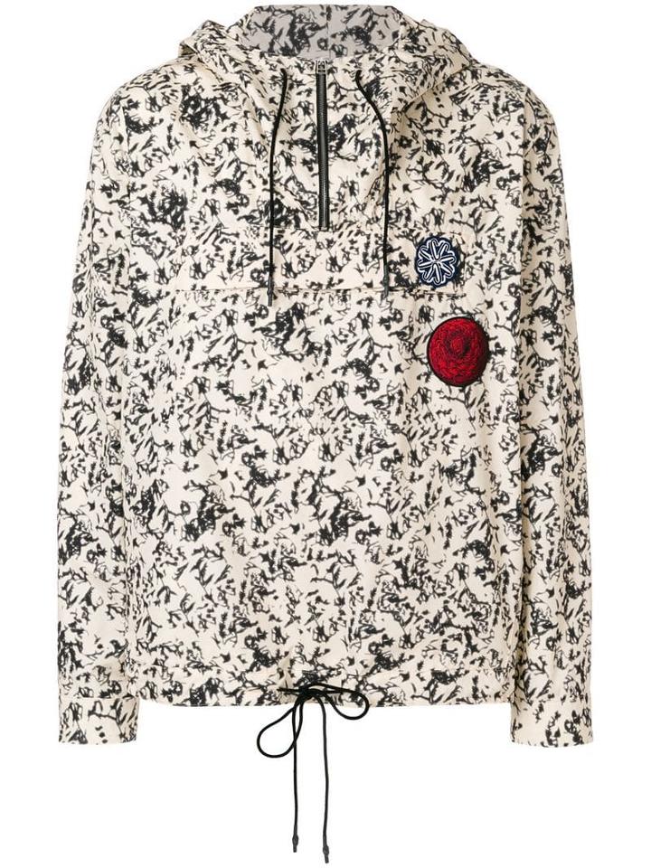 Cédric Charlier Printed Hooded Windbreaker - Neutrals
