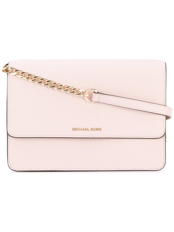 Michael Kors - Chain Flap Shoulder Bag - Women - Leather - One Size, Pink/purple, Leather