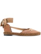 Manolo X Castaner Ankle Wrap Espadrilles - Brown