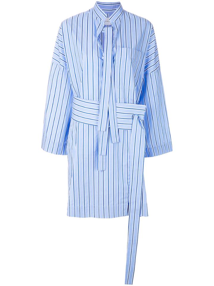 Victoria Victoria Beckham Striped Shirt Dress - Blue