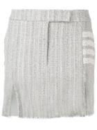 Thom Browne Pleated Front Mini Sack Skirt - Grey