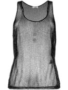 Saint Laurent Beaded Mesh Tank Top - Black