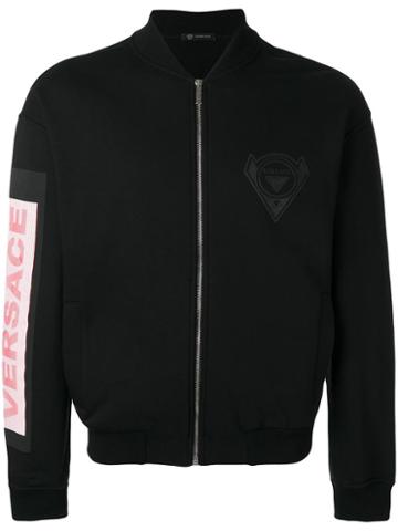 Versace Make It Happen Bomber Jacket, Men's, Size: Xxl, Black, Cotton/polyamide/spandex/elastane