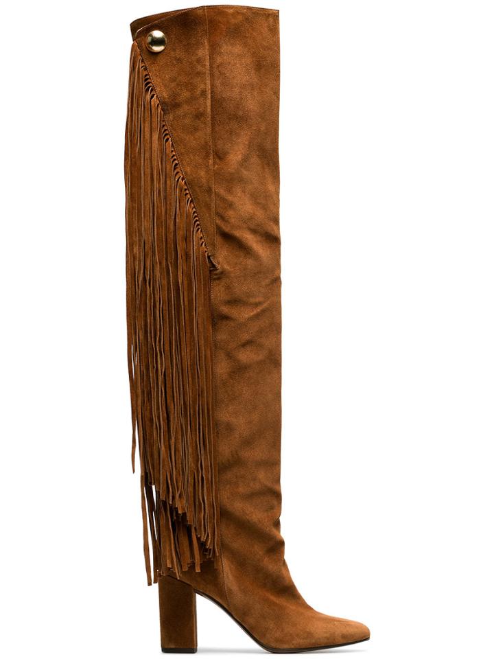 Chloé Brown Qaisha 90 Suede Thigh Boots