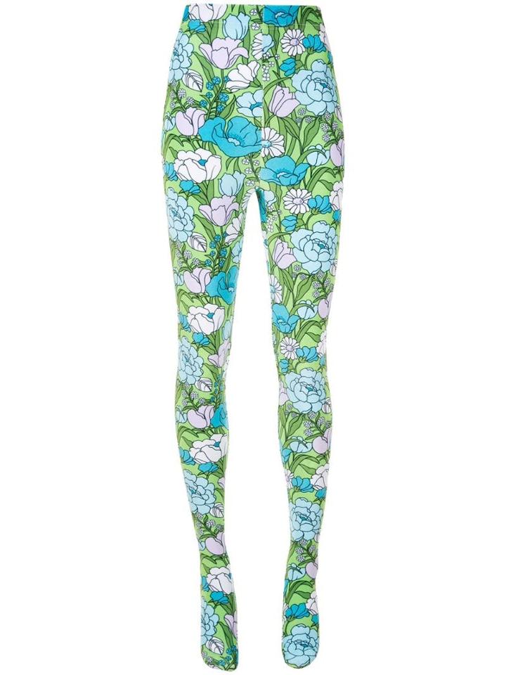 Richard Quinn All-over Print Sock Leggings - Green