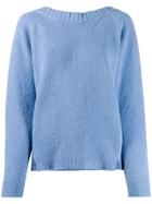 Semicouture Scoop-back Knitted Sweater - Blue