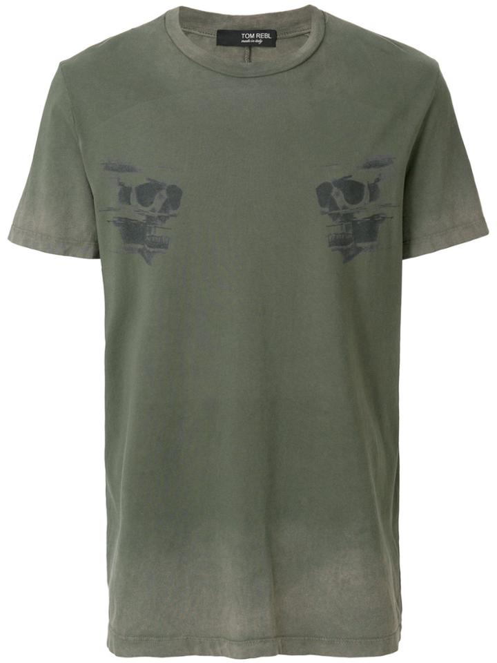 Tom Rebl Skull Print T-shirt - Green