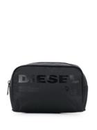Diesel Logo Print Make Up Bag - Black