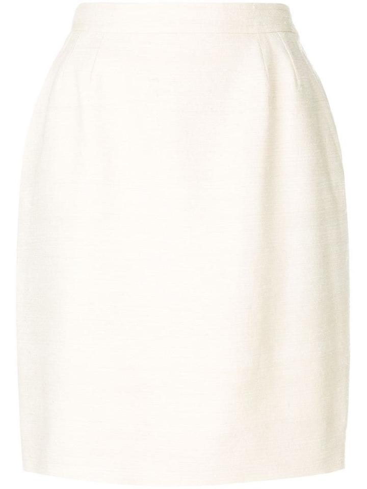 Yves Saint Laurent Pre-owned High Rise Distressed Skirt - Neutrals