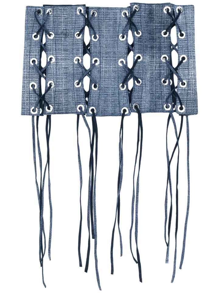 Manokhi Lace-up Belt - Blue