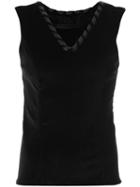 Uma Raquel Davidowicz - V Neck Blouse - Women - Cotton/spandex/elastane - 46, Black, Cotton/spandex/elastane