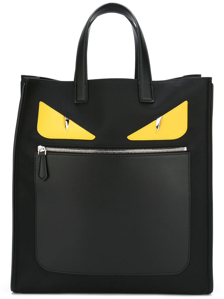 Fendi - Bag Bugs Shopper Tote - Men - Leather/polyester - One Size, Black, Leather/polyester