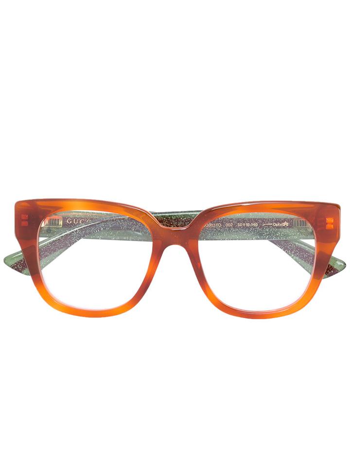 Gucci Eyewear Web Arm Transparent Glasses, Acetate