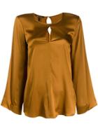 Luisa Cerano Back Buttoned Blouse - Brown