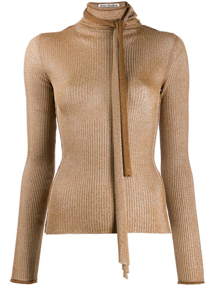 Acne Studios Metallic Knitted Top - Gold