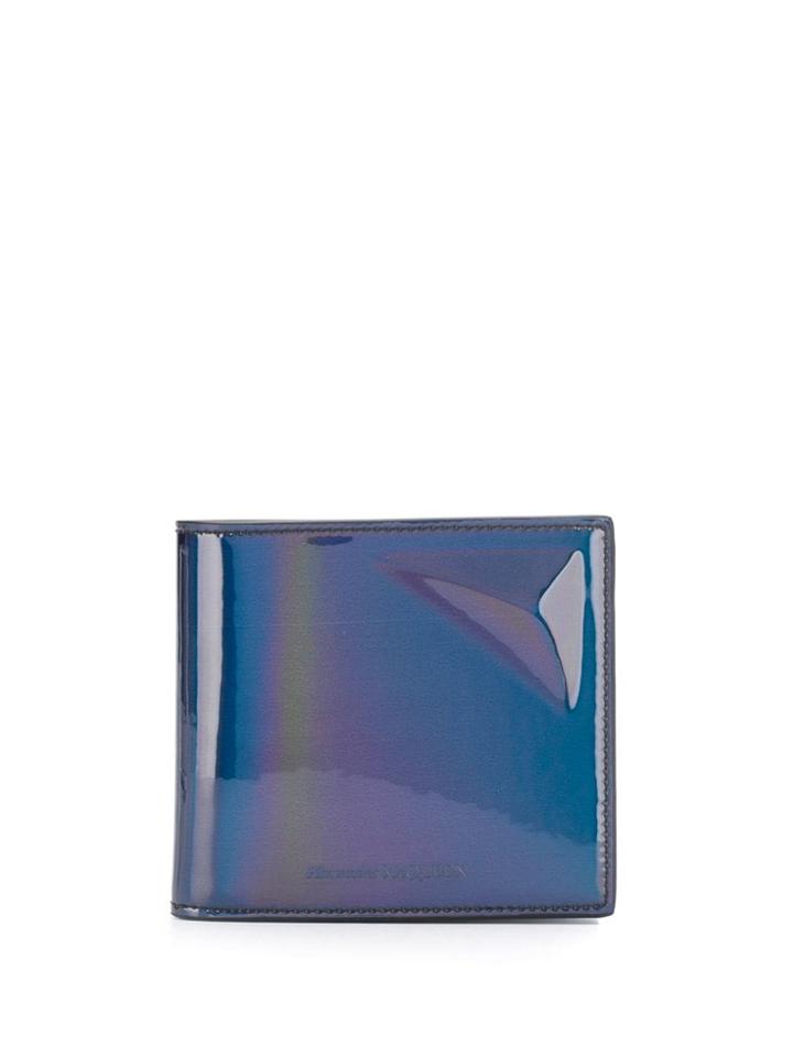 Alexander Mcqueen Shiny Finish Wallet - Black