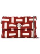 Bally - Woven Striped Shoulder Bag - Women - Cotton/leather/metal - One Size, Red, Cotton/leather/metal