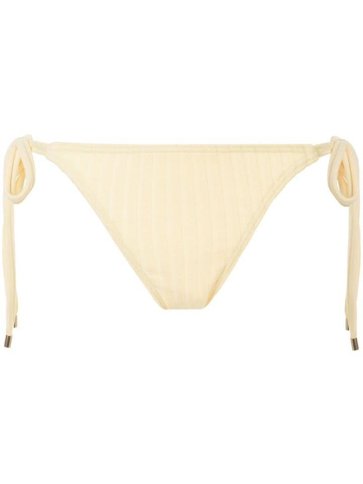 Peony Side-tied Bikini Bottoms - Yellow