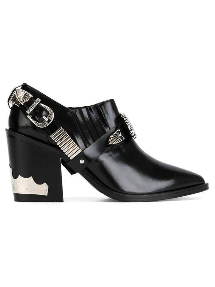 Toga Pulla Buckled Chunky Heel Booties - Black